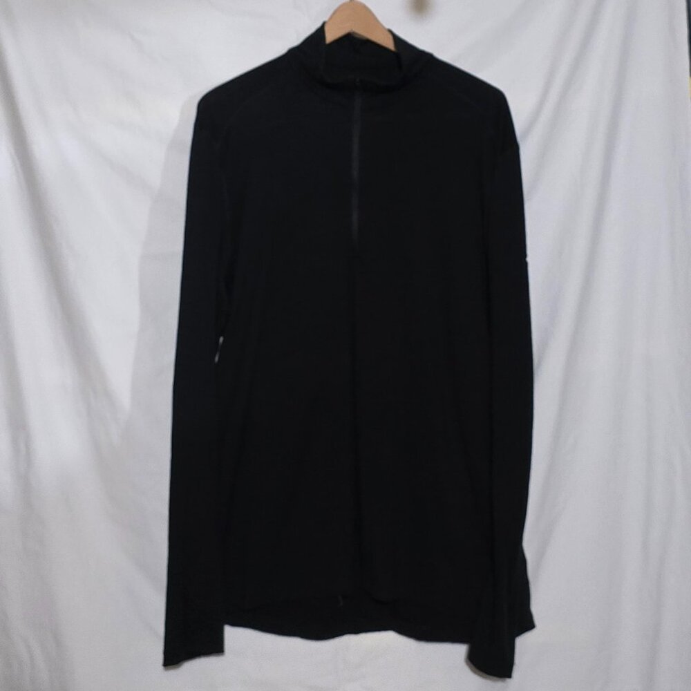 Icebreaker Merino 200 Man's 1/4 Zip Pullover - Black - Sz XL*